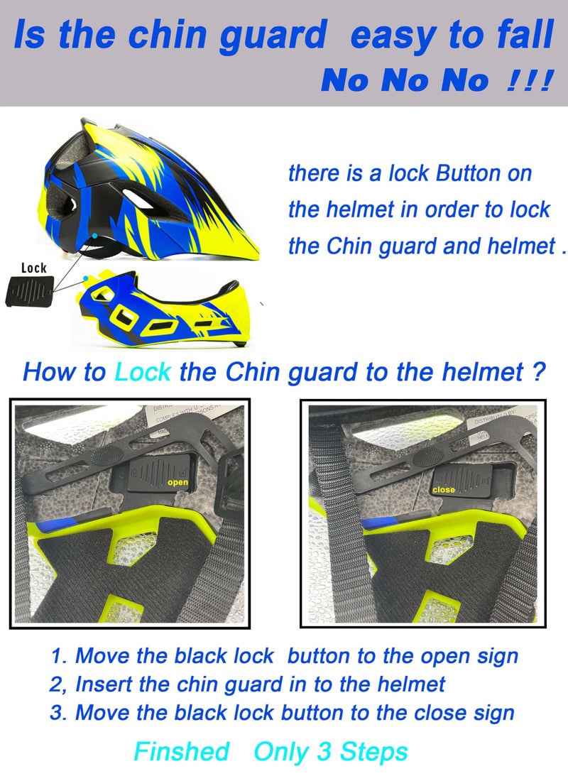 Natuway Toddler and Kids Full Face Helmet, Girl and Boy BMX Multi-Sport Detachable Mountain Dirty Bike Helmet Around 3-12 Years Head Circumference. - Image 2